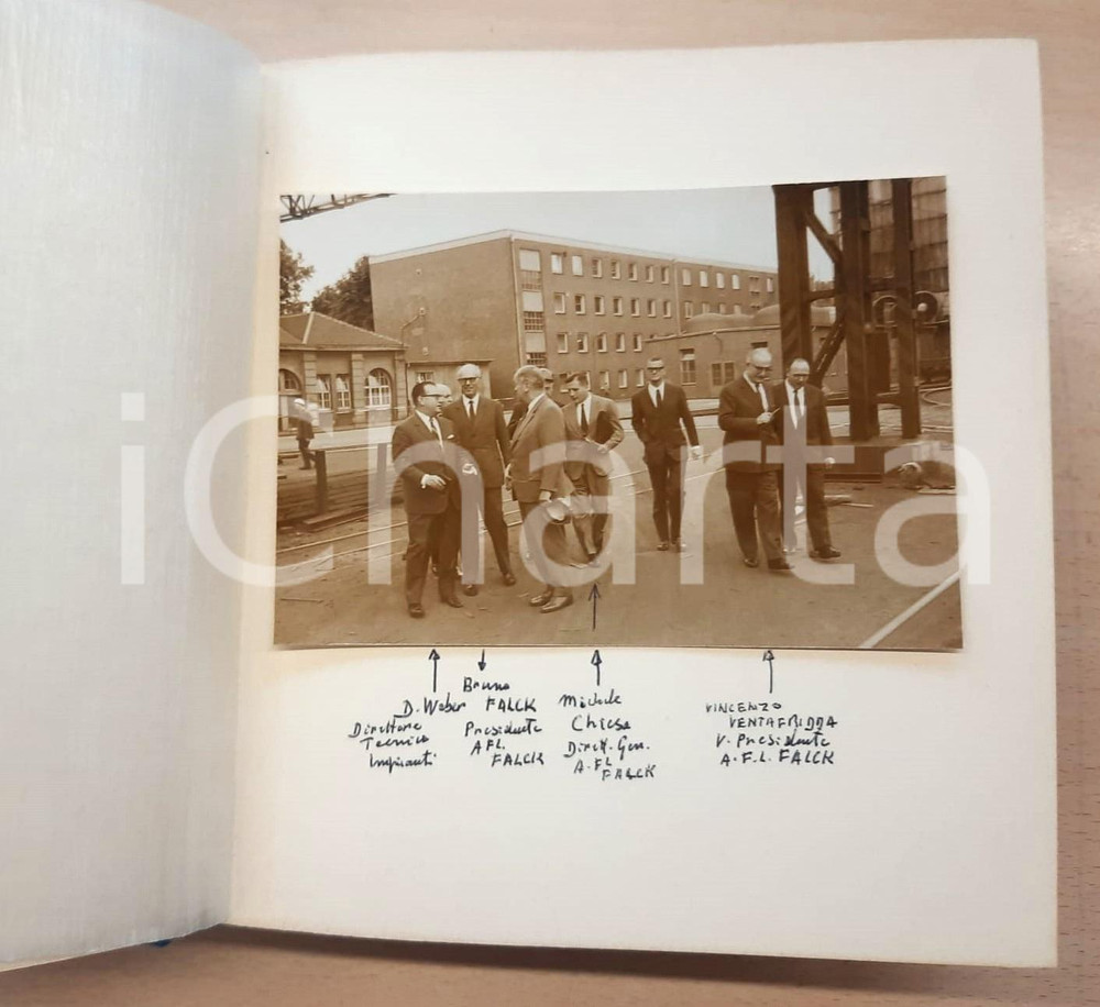 Fotografia d epoca originale 1966 DORTMUND Acciaierie HOESCH  Visita dirigenza FALCK  Album 23 foto RARO 1