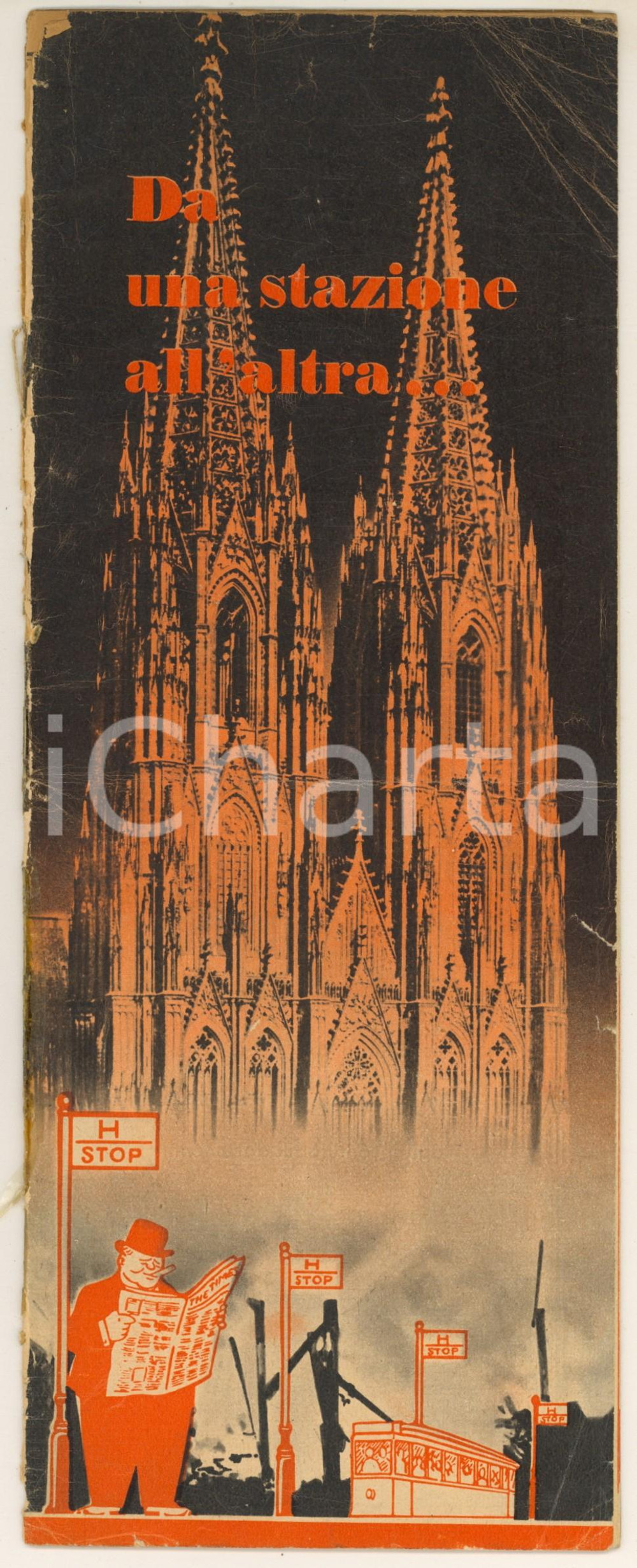 Materiale pubblicitario d’epoca 1944 WW2 RSI Da una stazione all altra  Opuscolo PROPAGANDA ANTIBRITANNICA 1