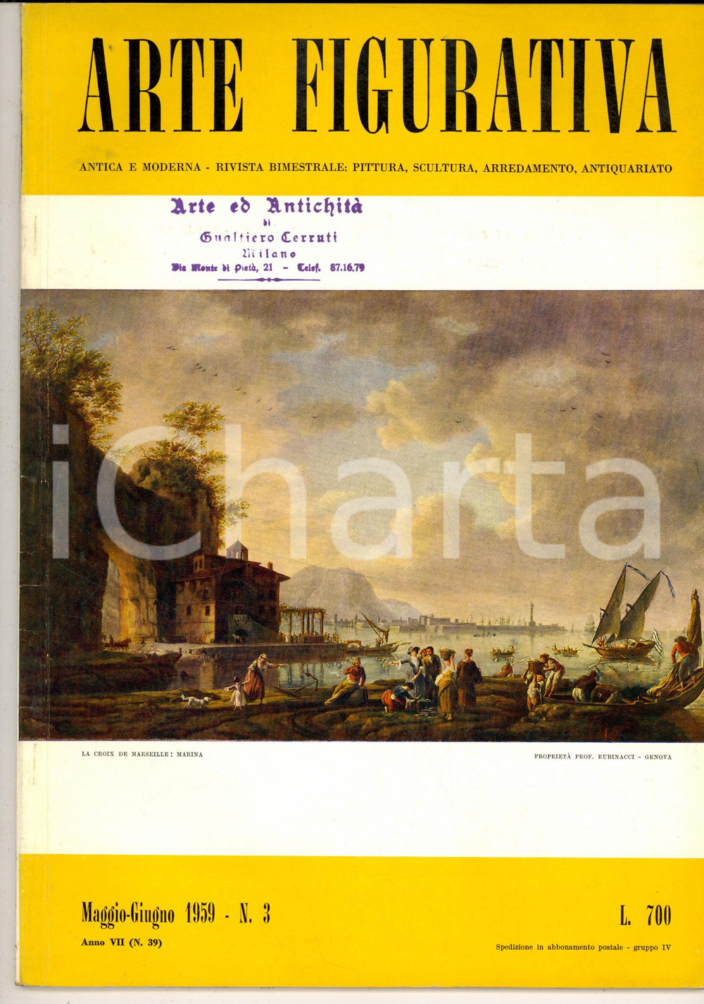 Giornale, rivista storica 1959 ARTE FIGURATIVA Formelle inedite di Andrea FANTONI Rivista n° 3 1