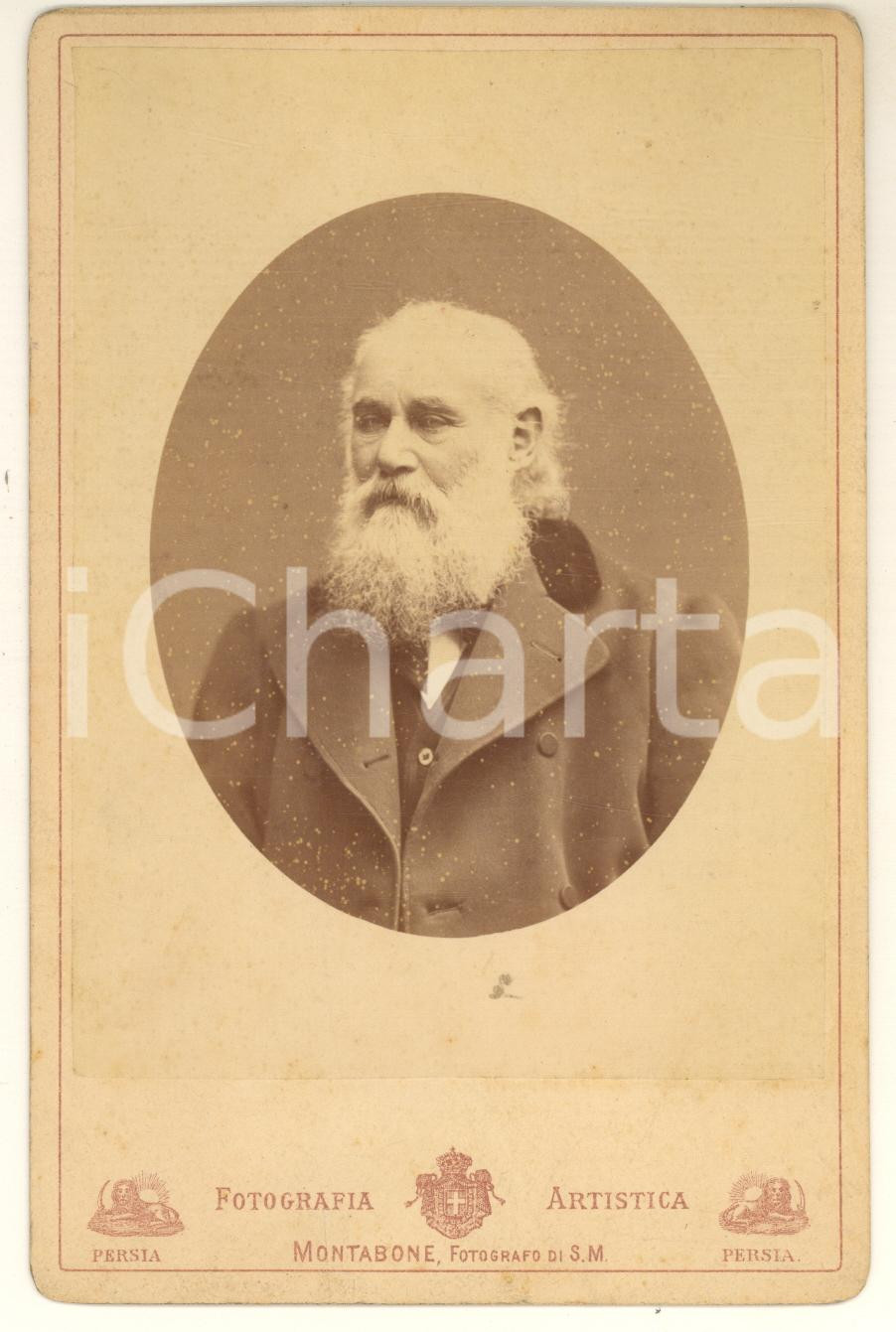 1876 MILANO Famiglia industriali DELL'ORO - Ritratto maschile *Foto AUTOGRAFO Fotografia originale d'epoca, su cartoncino rigido, con dedica autografa al verso per Caterina Maffezzoli, moglie del garibaldino Oreste Bronzetti. FAIR/discreto macchie Formato: 11x16 cm originale e autentica 1