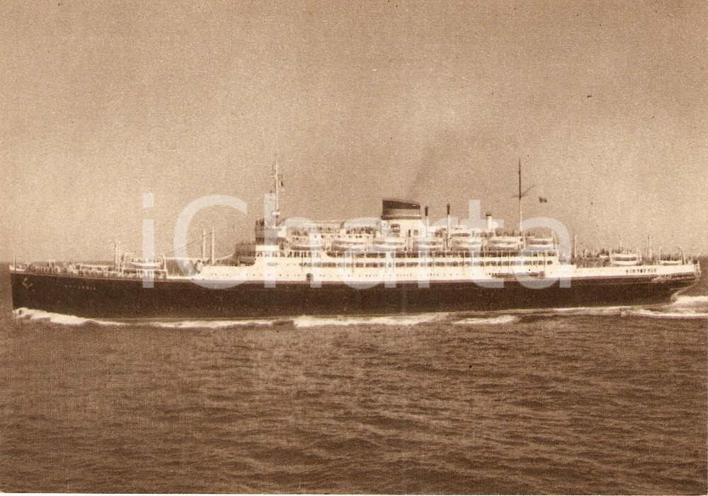 Cartolina originale da collezione 1955 MARINA MERCANTILE Motonave SATURNIA Società Navigazione ITALIA Cartolina 7 1