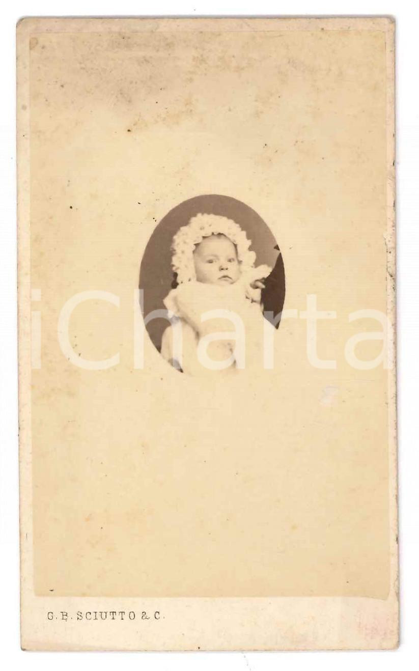 Fotografia d epoca originale 1871 GENOVA Pilade BRONZETTI neonato  Figlio garibaldino Oreste Foto SCIUTTO 2 1