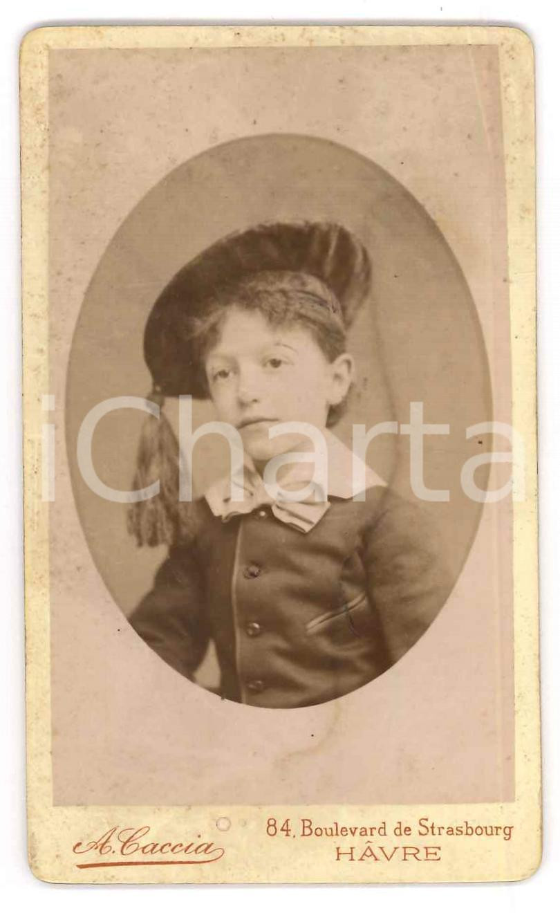 1880 ca LE HAVRE Pilade BRONZETTI figlio del garibaldino Oreste *Foto CDV (2) Fotografia originale d'epoca, su cartoncino rigido, che ritrae il bambino figlio del patriota e garibaldino Oreste Bronzetti.FOTOGRAFO: A. Caccia - Le Havre POOR/danneggiato macchia di umidità sul lato destro Formato: 6x10 cm originale e autentica 1