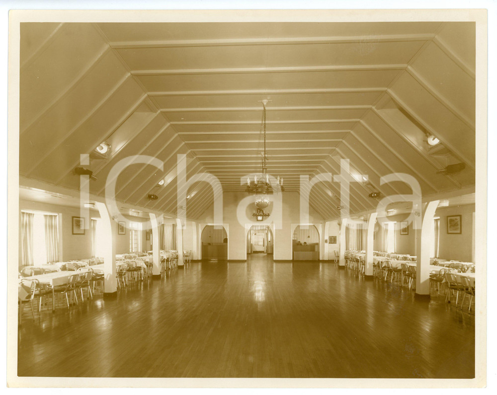 Fotografia d epoca originale 1950 ca U.S. AIR FORCE  USAF Refectory of a military base  Photo 25x20 cm 1