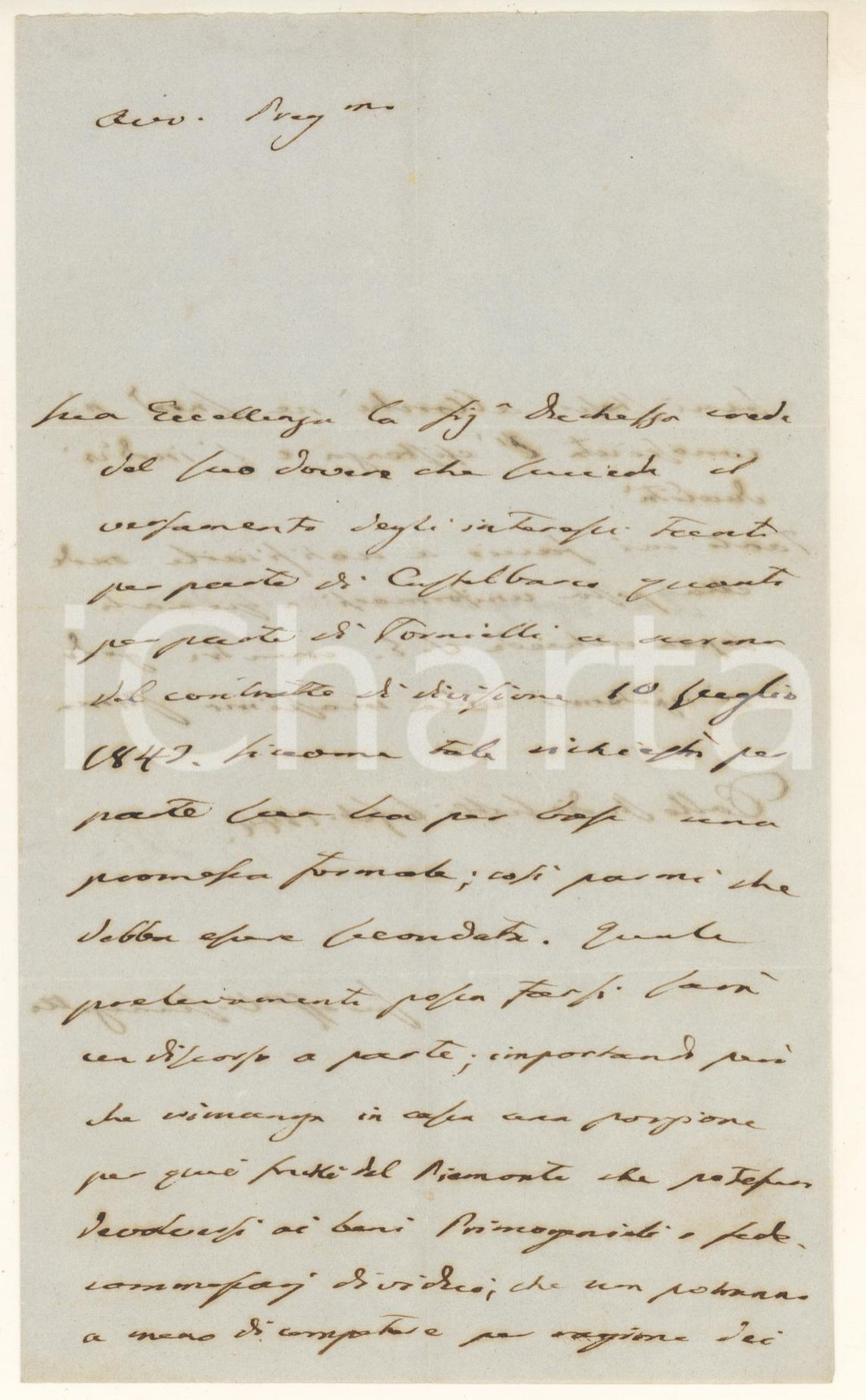 1844 MILANO Lettera avv. V. SCANAGATTA - Interessi su beni ereditati *Autografo Lettera autografa dell'avvocato V. Scanagatta, relativa a una questione legale su beni oggetto di eredità.PAGINE: 4 (2 scritte) FAIR/discreto piegature d'epoca; strappo angolare Formato: 12x20 cm originale e autentica 1