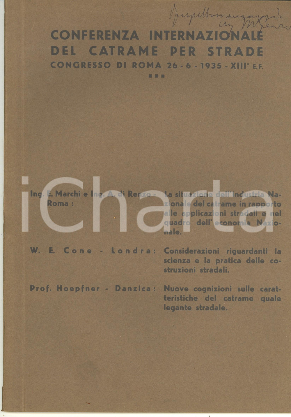 Libro, pubblicazione d epoca 1935 ROMA Conferenza internazionale del catrame per strade  Pubblicazione 2 1