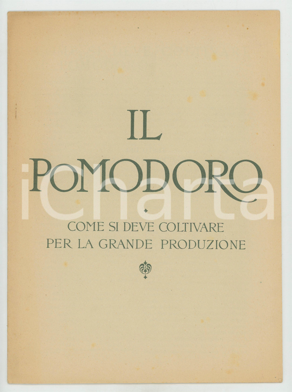Libro, pubblicazione d epoca 1925 Edoardo BASSI Come coltivare il pomodoro NITRATO SODA DEL CHILE 2 1