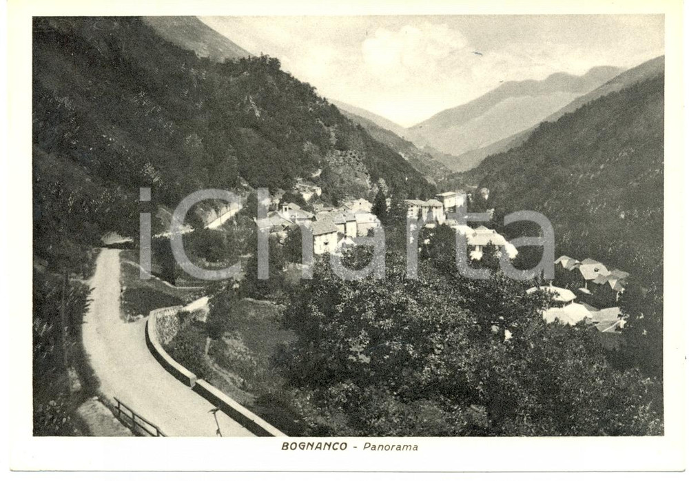 Cartolina originale da collezione 1953 BOGNANCO VB Panorama dall alto del paese e della valle Cartolina FG VG 1