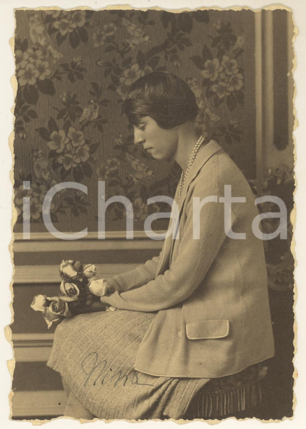 Fotografia d'epoca originale 1930 TORINO Nina GUIDOBONO CAVALCHINI - Foto con autografo 1