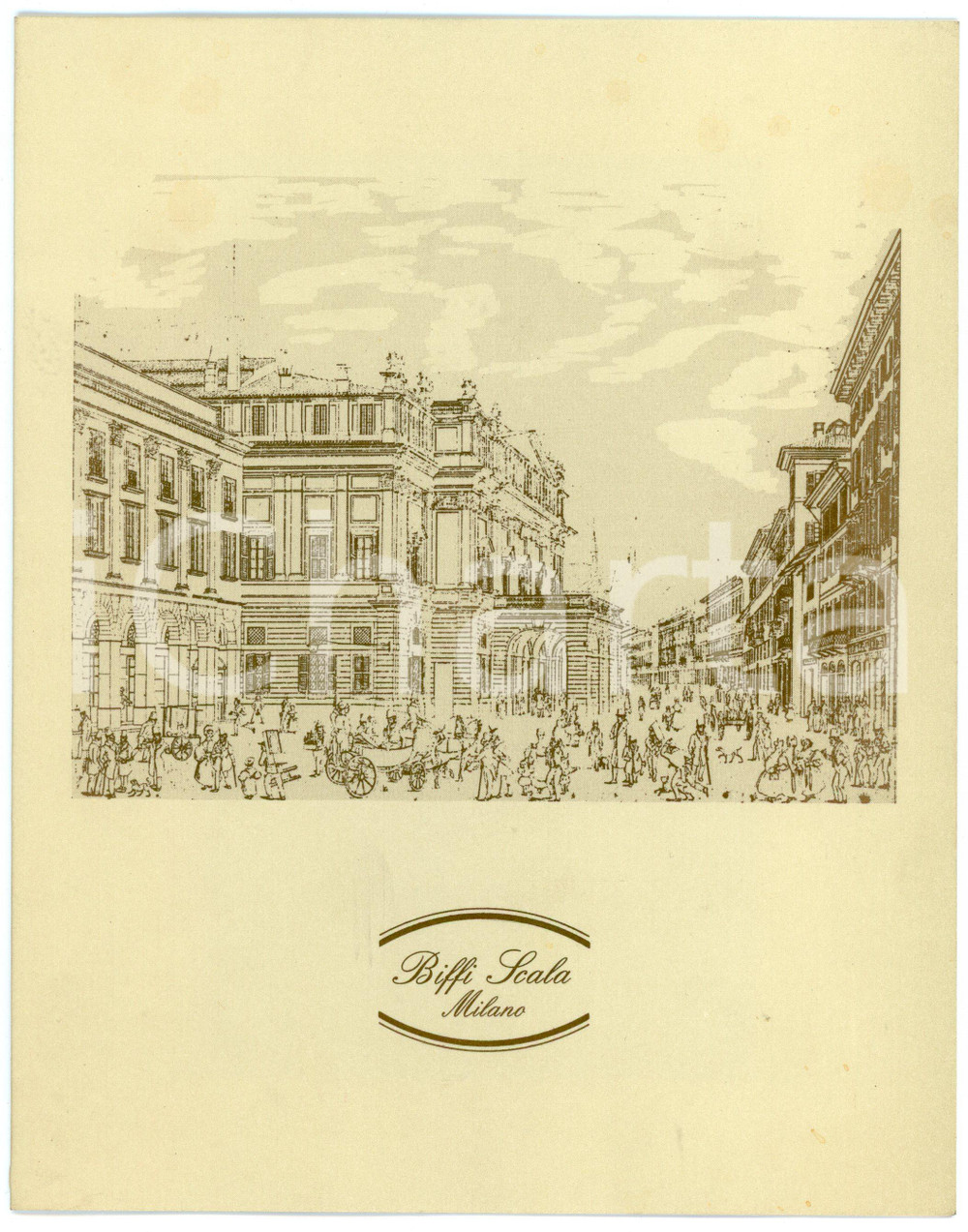 1992 MILANO - BIFFI SCALA Menu doposcala 17x22 cm Menu d'epoca. FAIR/discreto Lievi bruniture Formato: 17x22 cm originale e autentica 1