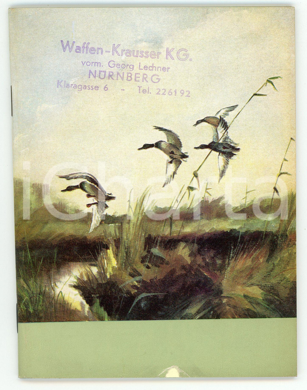 1966 NURNBERG Waffen-Krausser KG - Catalogo strumenti per la caccia Catalogo illustrato d'epoca. EDITORE: Ley + Wiegandt - WuppertalPAGINE: 55 FAIR/discreto Mancanza al margine inferiore della copertina Formato: 11x15 cm originale e autentica 1