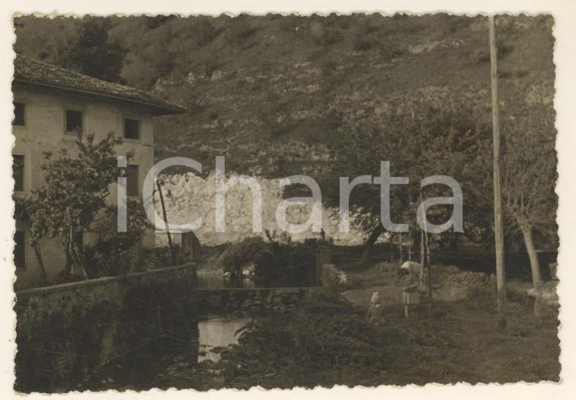Fotografia d epoca originale 1950 ca CASTELGOMBERTO VI Veduta con la POSCOLA Foto 10x7 cm 1
