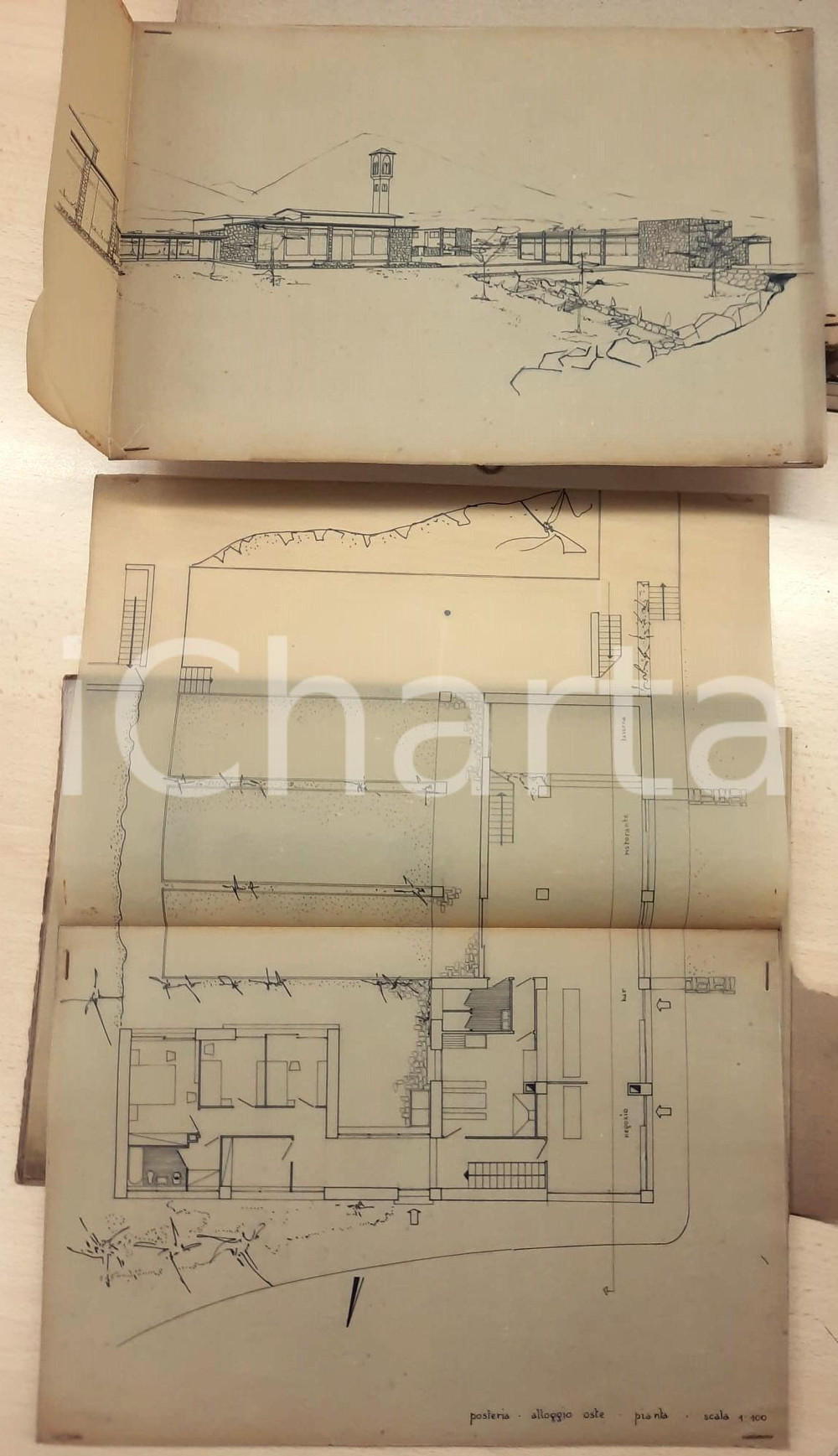 Mappa, planimetria storica 1960 ca ARCHITETTURA  OSPEDALETTO di OSSUCCIO Progetto riqualificazione centro 1