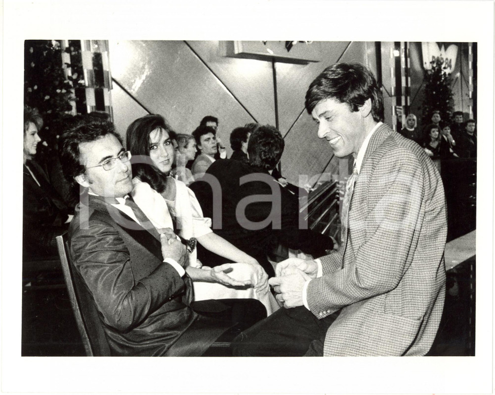 Fotografia d epoca originale 1987 FESTIVAL SANREMO  Al BANO Romina POWER Gianni MORANDI dietro le quinte 1