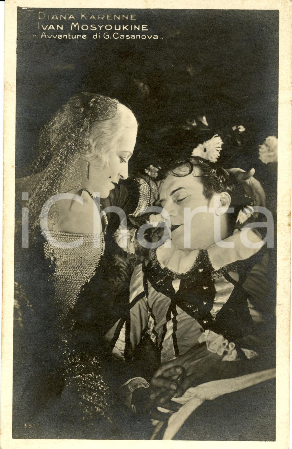Cartolina originale da collezione 1930 ca DIANA KARENNE e IVAN MOSYOUKINE in Avventure Casanova Cartolina 1 1
