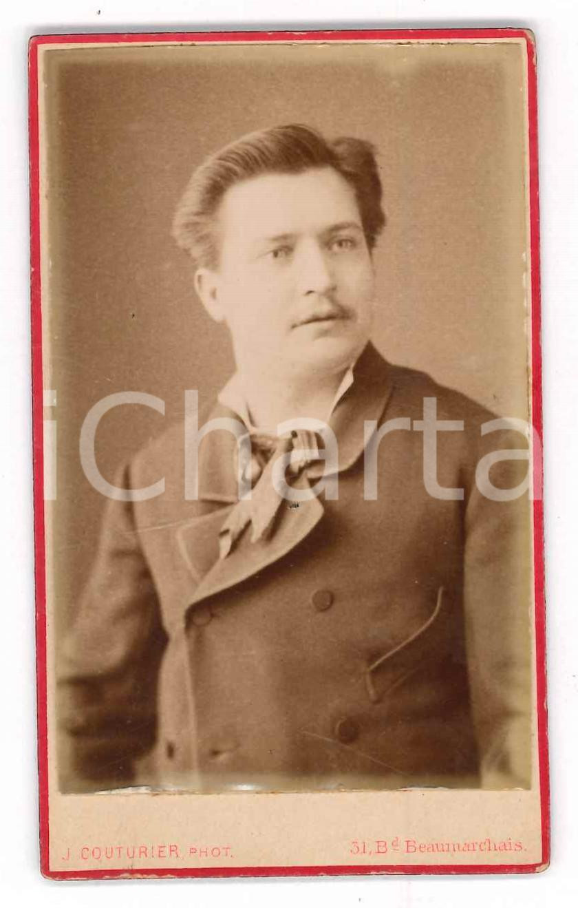Fotografia d epoca originale 1890 ca PARIS  Ritratto di giovane uomo  Fotografia Jean COUTURIER CDV 1