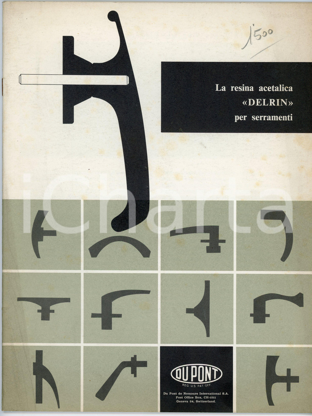 1955 ca MILANO Du Pont de Nemours Italiana - Resina acetalica DELRIN Catalogo Catalogo illustrato d'epoca.PAGINE: 14 FAIR/discreto Lievi bruniture in copertina Formato: 21x28 cm originale e autentica 1