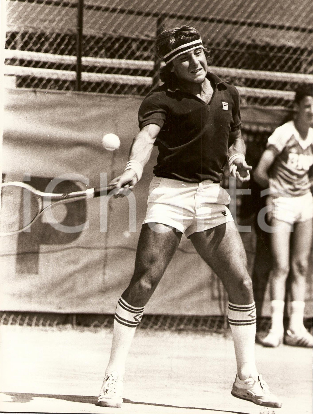Fotografia d epoca originale 1980 ca TENNIS Luca BOTTAZZI durante un match Fotografia 1 1