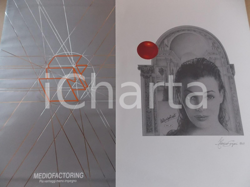 Opera d’arte autentica 1986 FRANCO SCLEPI Kelly  A portrait Litografia su cartaseta MEDIOFACTORING 2 1