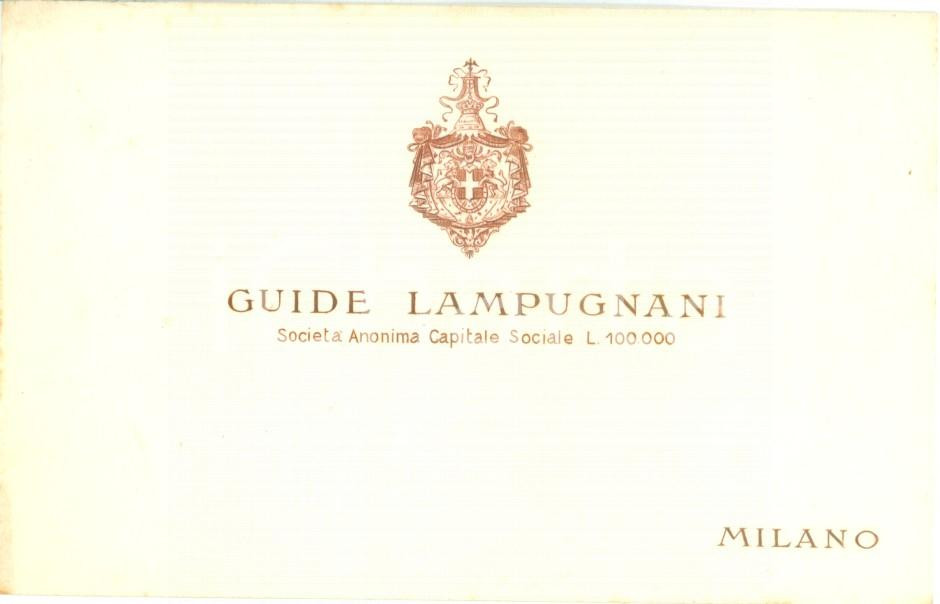 Oggetto da collezione cartaceo 1930 ca MILANO Guide di Giovanni LAMPUGNANI *Biglietto pubblicitario (6) 1