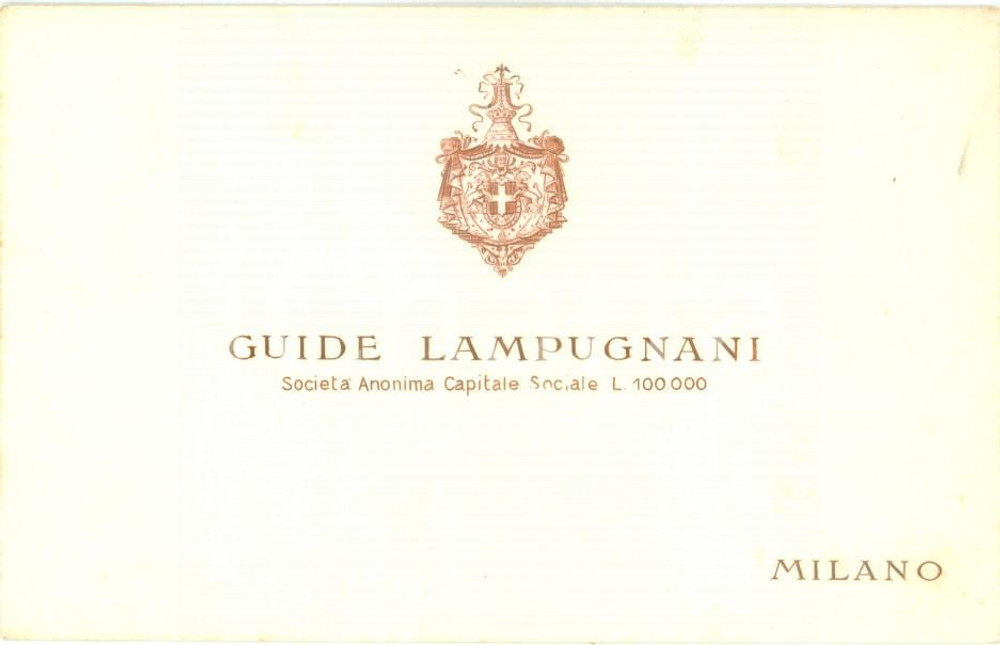 Oggetto da collezione cartaceo 1930 ca MILANO Guide di Giovanni LAMPUGNANI *Biglietto pubblicitario (12) 1