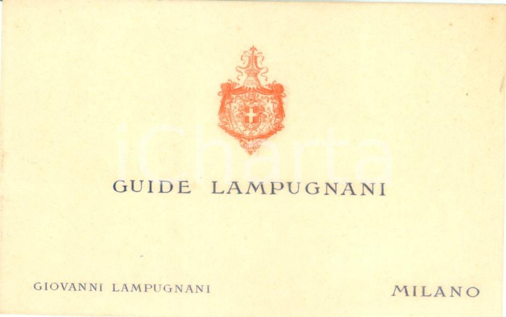 Oggetto da collezione cartaceo 1930 ca MILANO Guide di Giovanni LAMPUGNANI *Biglietto pubblicitario (16) 1