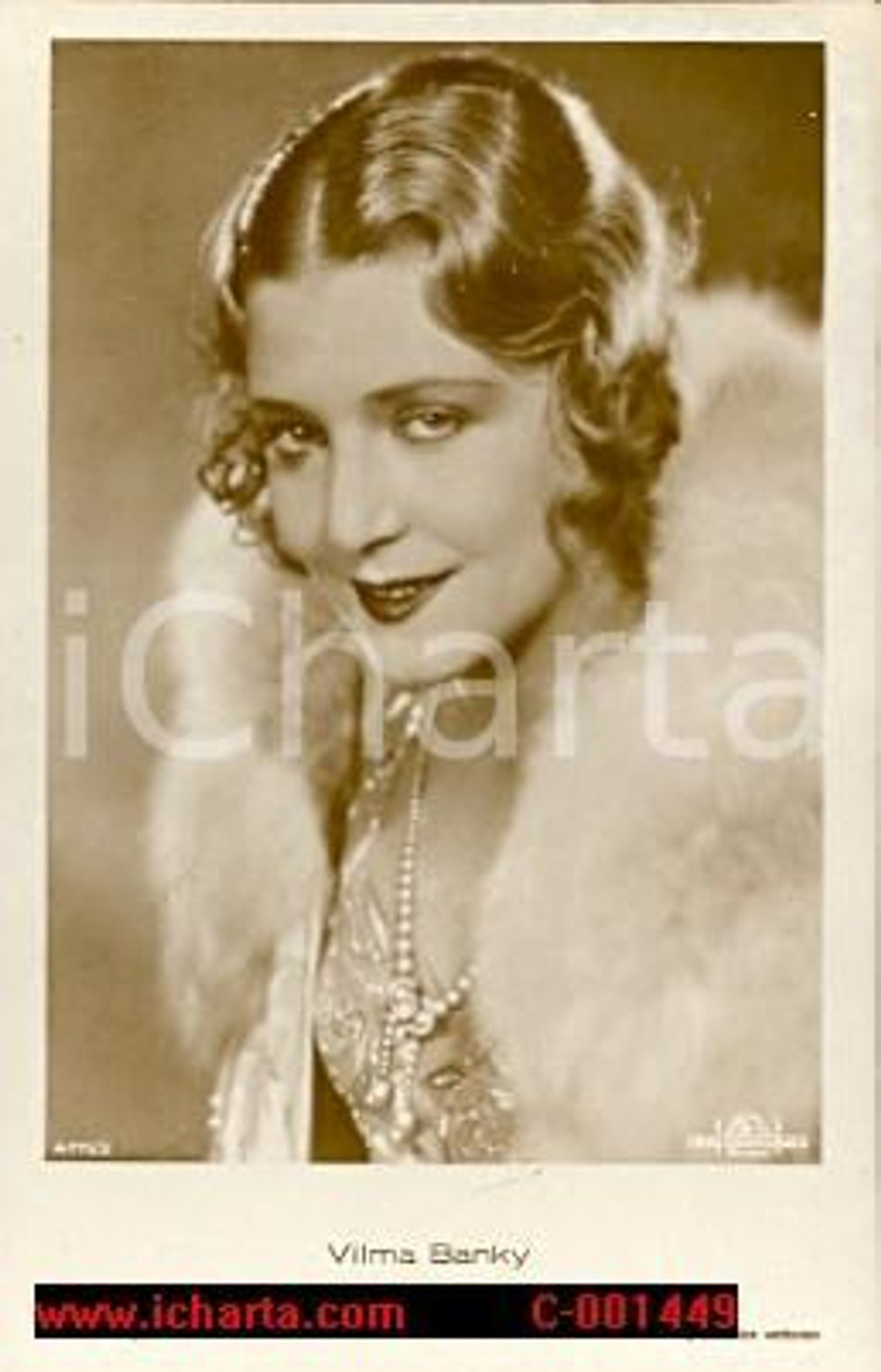 Cartolina originale da collezione 1933 VILMA BANKY - Cartolina METRO GOLDWYN MAYER FP VG 1