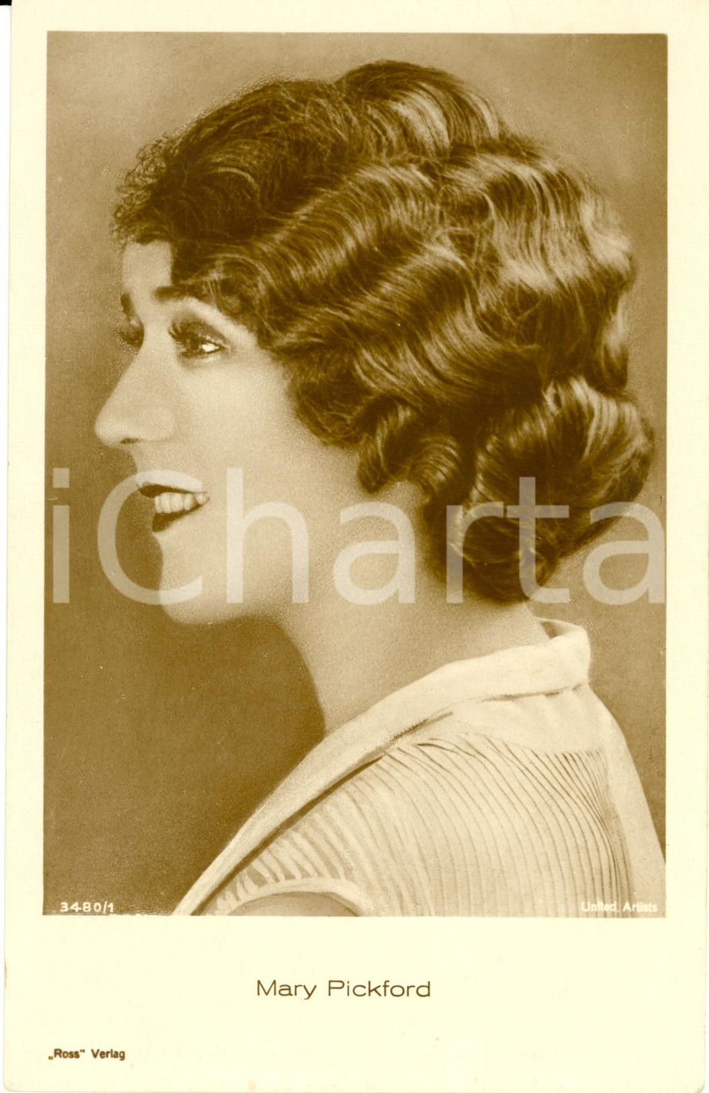 Cartolina originale da collezione 1920 ca CINEMA Fotoritratto attrice MARY PICKFORD Cartolina FP NV 1