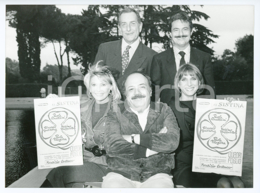 Fotografia d epoca originale 1986 ROMA Teatro Sistina  Maurizio COSTANZO Massimo DAPPORTO Riccardo GARRONE 1