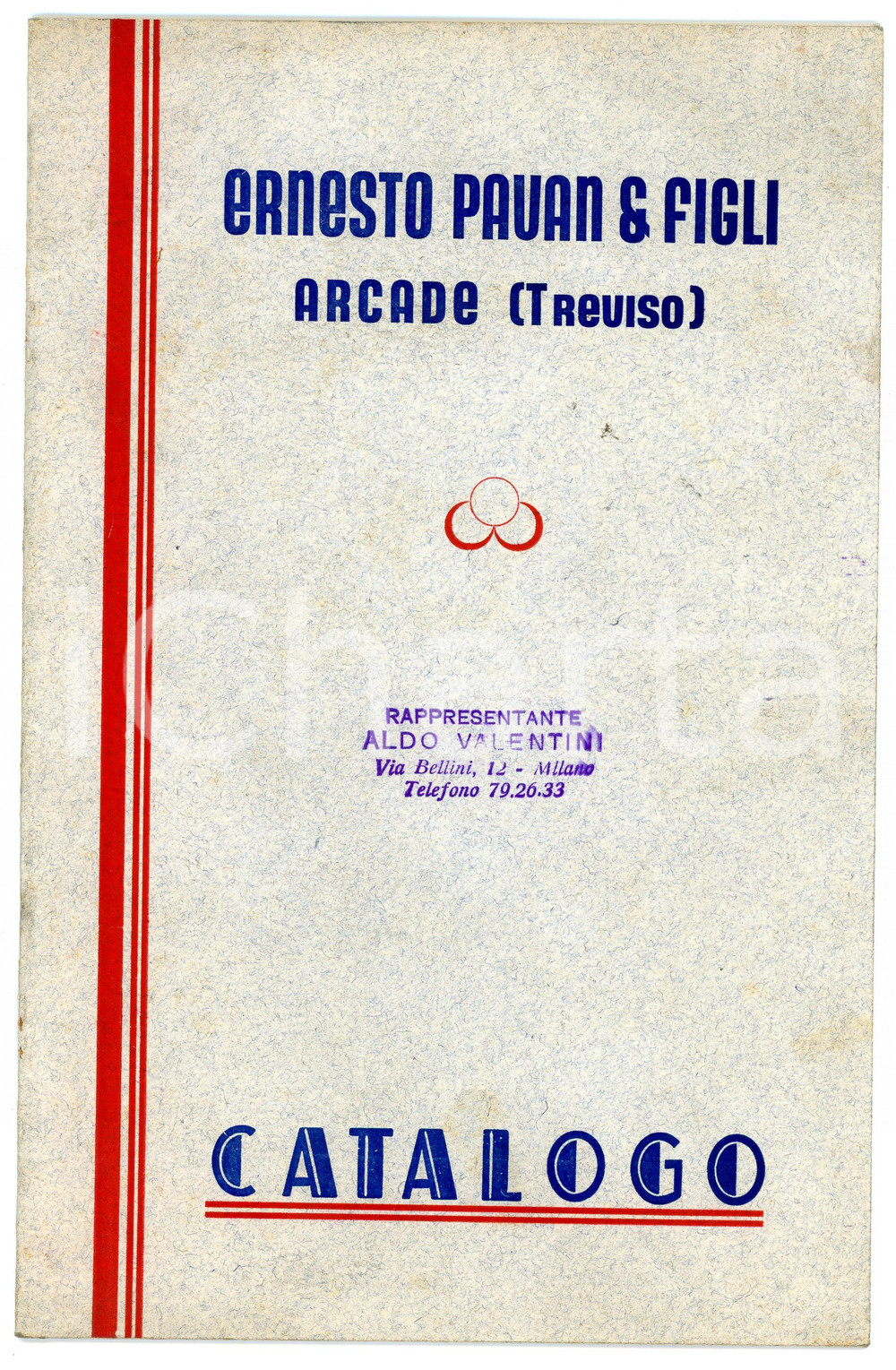 1950 ARCADE (TV) Ernesto PAVAN e figli - Fabbrica attrezzi per pittori *Catalogo Pubblicazione illustrata d'epoca.Con timbro in copertina "Rappresentante Aldo Valentini - Milano". EDITORE: Tipografia Meneghetti - SpesianoPAGINE: 9 FAIR/discreto Lievi bruniture Formato: 16x24 cm originale e autentica 1