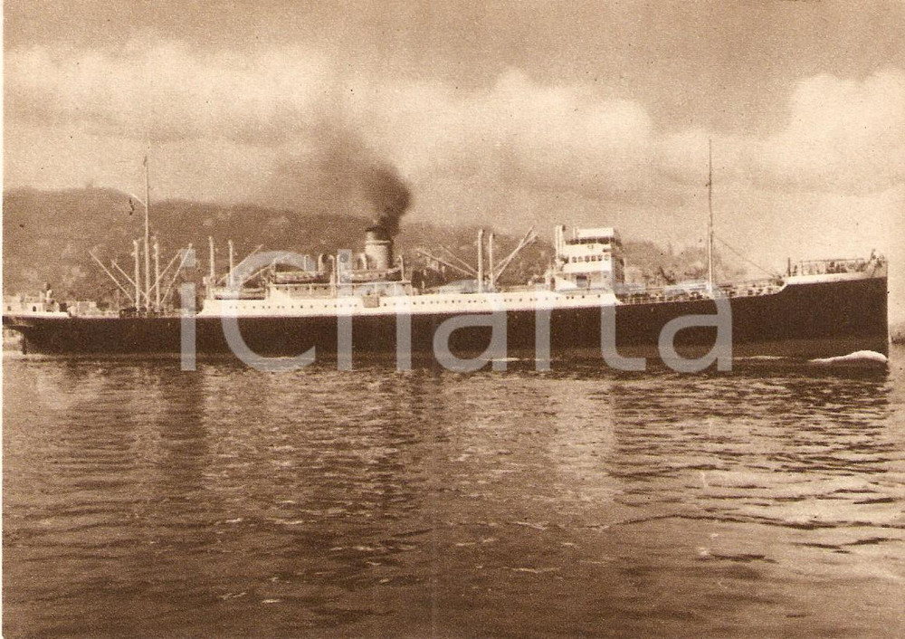 Cartolina originale da collezione 1955 ca MARINA MERCANTILE Motonave LEME Società Navigazione ITALIA *Cartolina 9 1