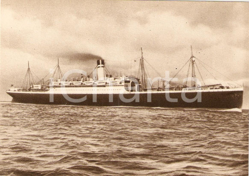 Cartolina originale da collezione 1955 ca MARINA MERCANTILE Piroscafo SANTA CRUZ Società navigazione ITALIA 4 1
