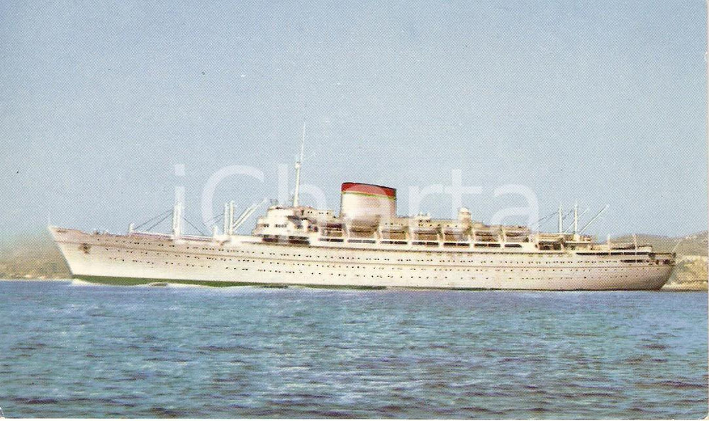 Cartolina originale da collezione 1950 ca MARINA MERCANTILE Motonave AUGUSTUS Navigazione ITALIA Cartolina 2 1