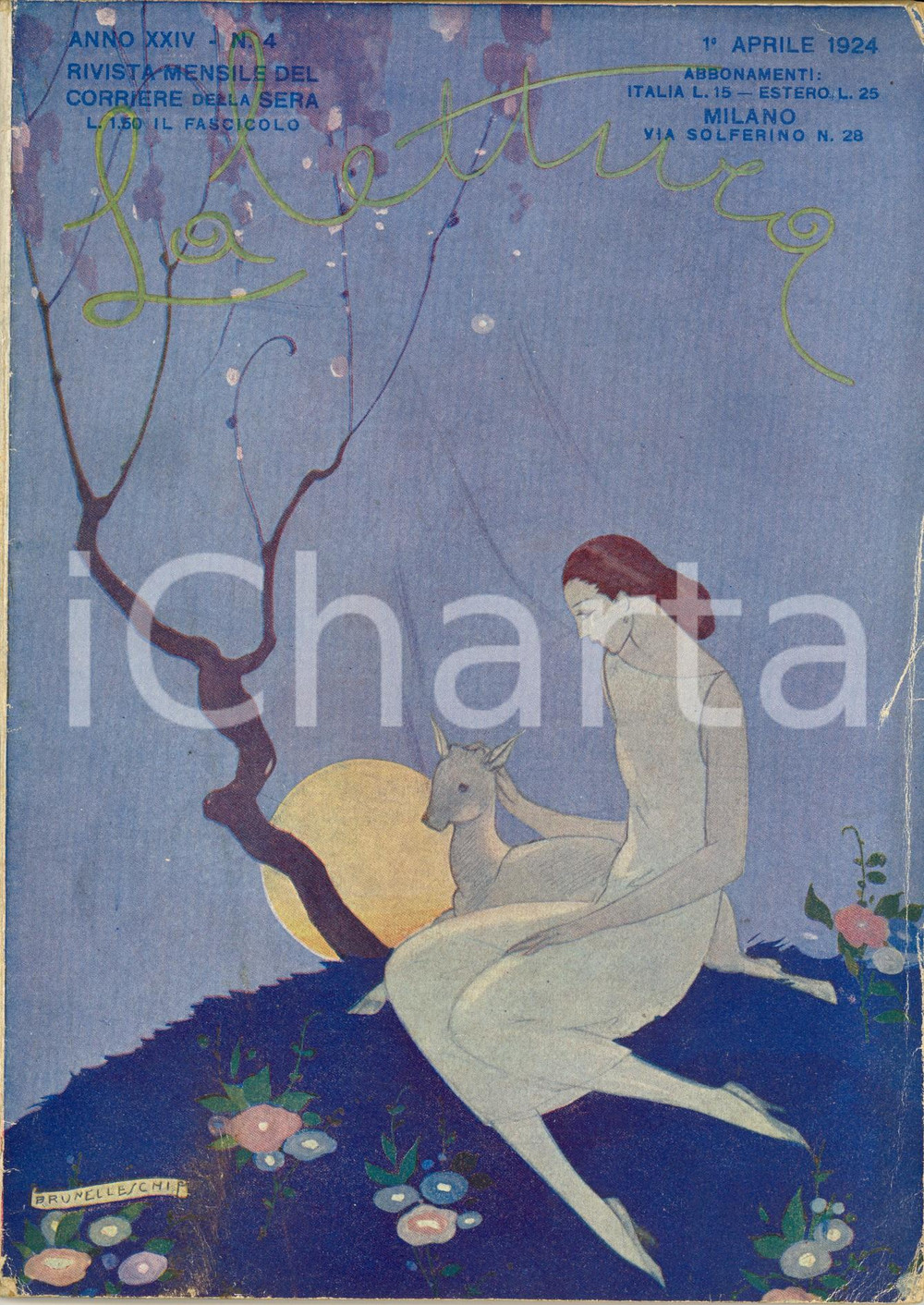 Giornale, rivista storica 1924 LA LETTURA Scenario inedito di Carlo GOLDONI *ILLUSTRATA Anno XXIV n.4 1