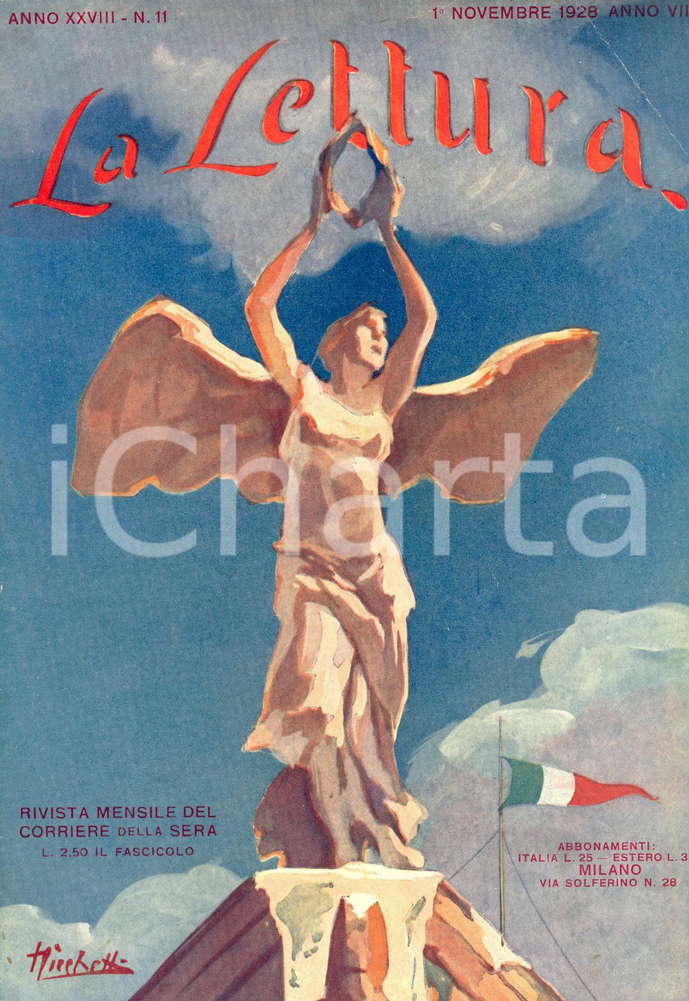 Giornale, rivista storica 1928 LA LETTURA Decennale della VITTORIA *Ill. RICCHETTI Anno XXVIII n.11 1