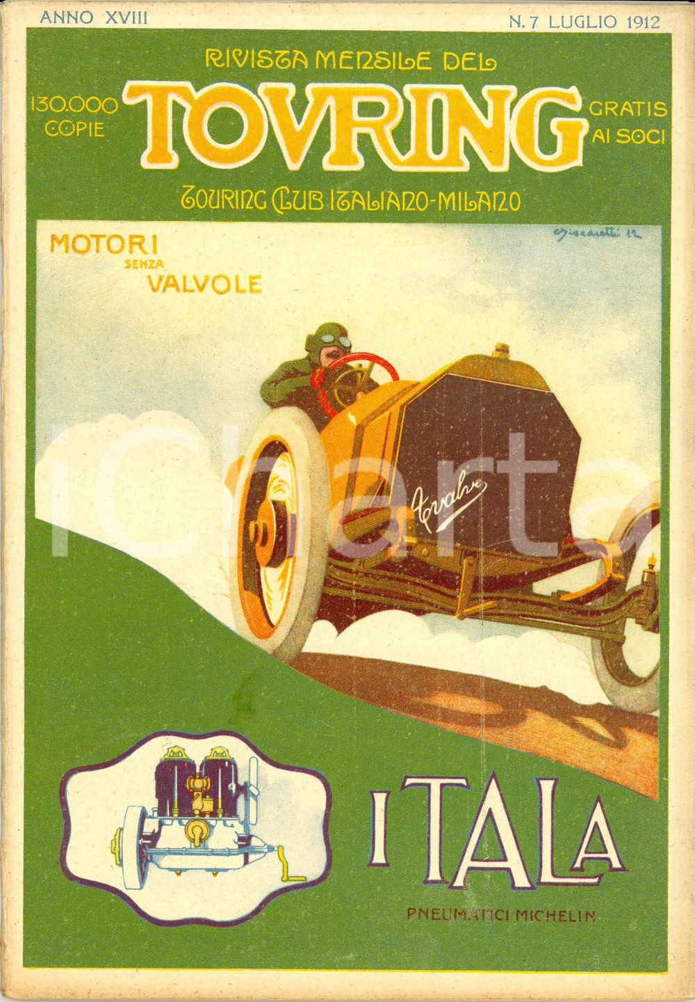 Giornale, rivista storica 1912 TOURING CLUB ITALIANO Arabia culla Islam Ill. BISCARETTI Anno XVIII n.7 1