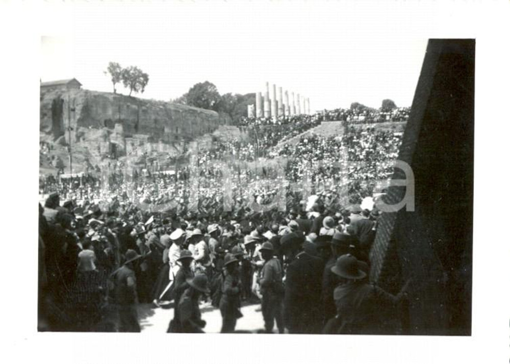 Fotografia d epoca originale 1937 ROMA 1° Anniversario dell Impero  Celebrazioni ai FORI IMPERIALI 6x9 1