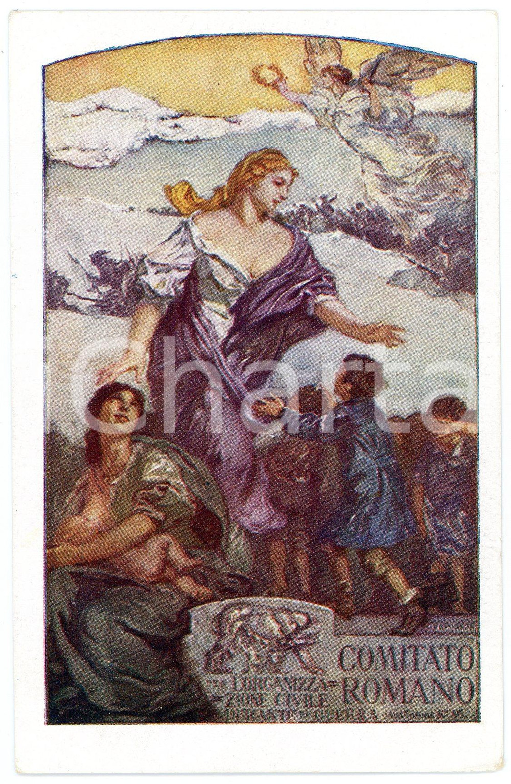 1915 WW1 Artista S. GALIMBERTI Comitato romano organizzazione civile Cartolina  Cartolina postale d'epoca, non viaggiata.CONDIZIONI: FAIRFORMATO: FP    originale e autentica 1