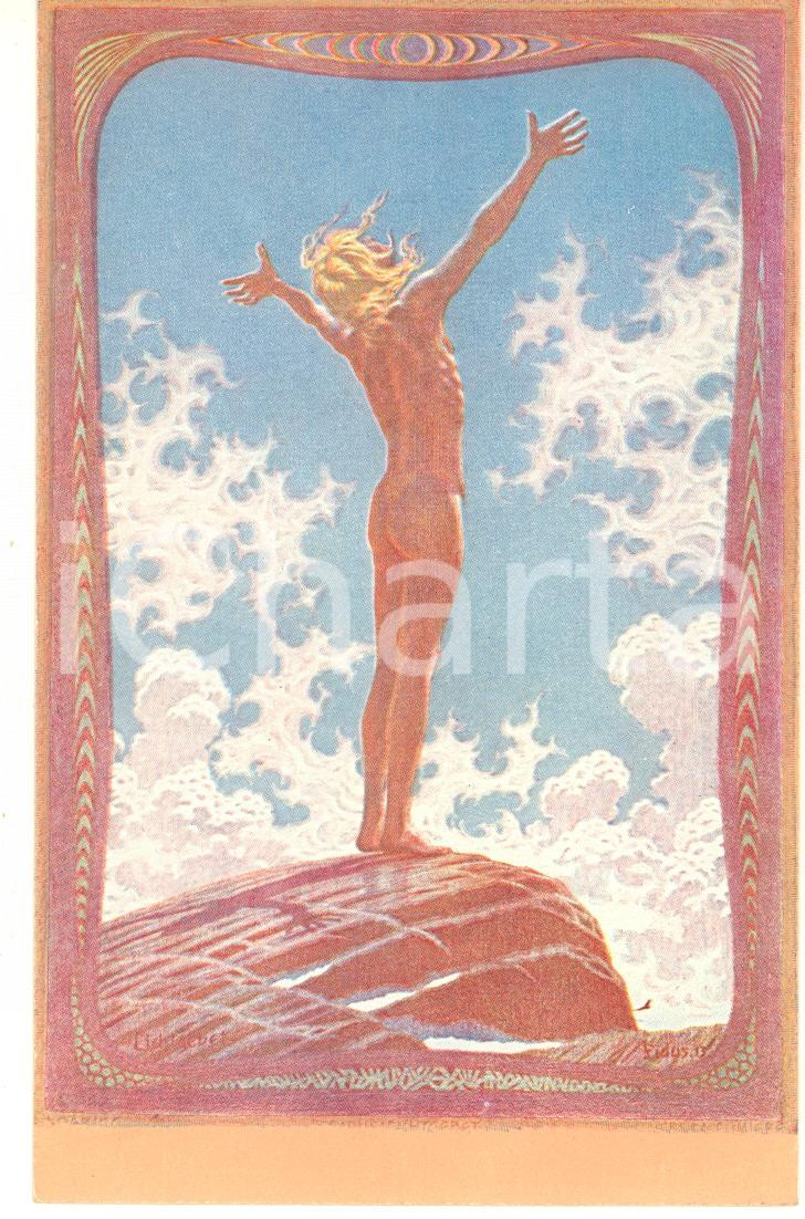 1913 GERMANY Artist FIDUS - "Lichgebet" - Nude woman - Postcard Cartolina postale d'epoca, illustrata, non viaggiata.CONDIZIONI: GFORMATO: FP    originale e autentica 1