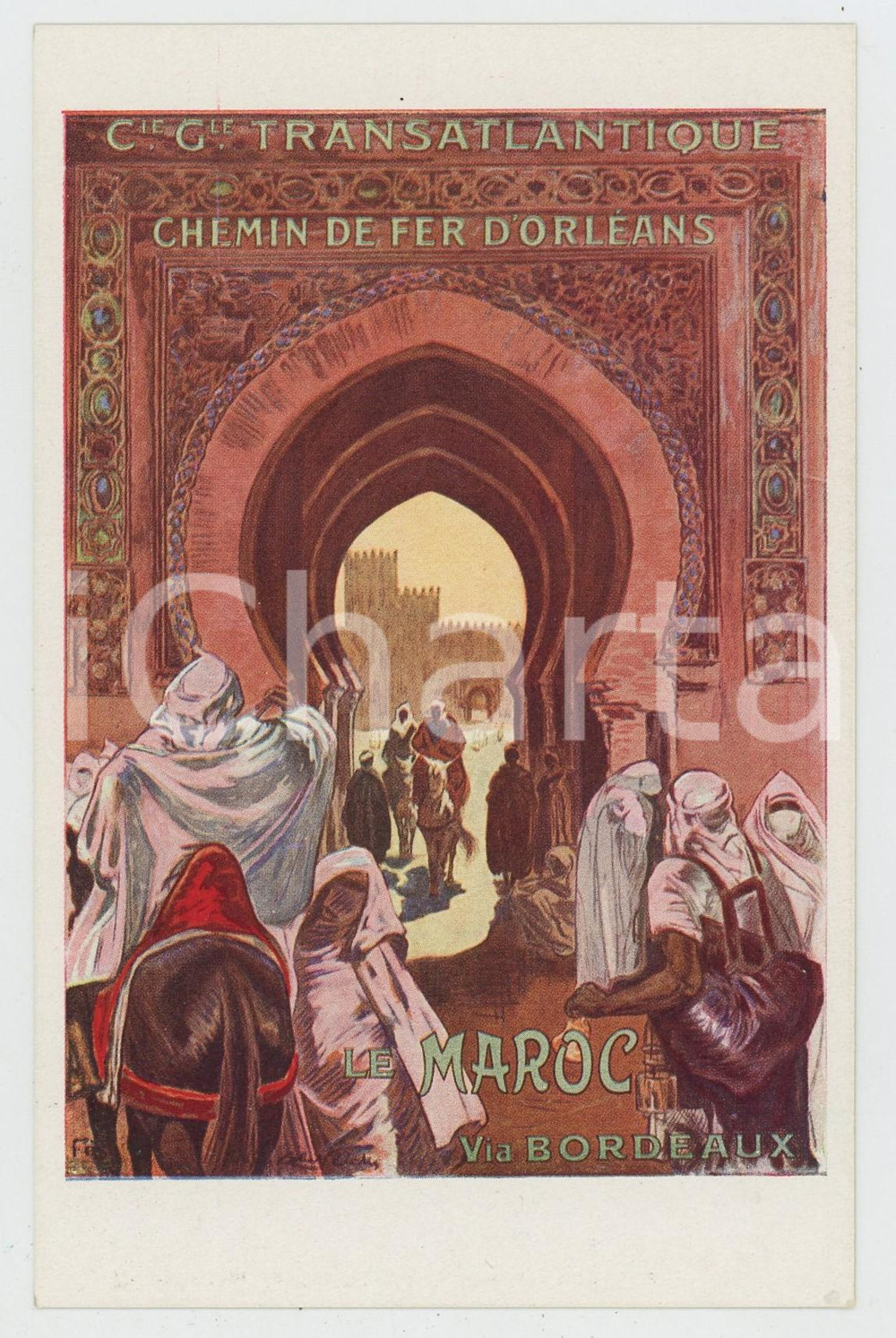 1910 ca CHEMIN DE FER D'ORLEANS - MAROC Fez - Transatlantique - Postcard  Cartolina d'epoca, non viaggiata. FAIR/discreto Lievi smussature agli angoli Formato: FP originale e autentica 1