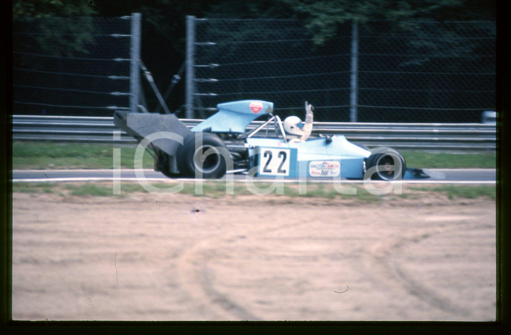 Fotografia d epoca originale Chris AMON su AMON AF1  FORMULA 1 GP MONZA 1974 35 mm vintage slide 1
