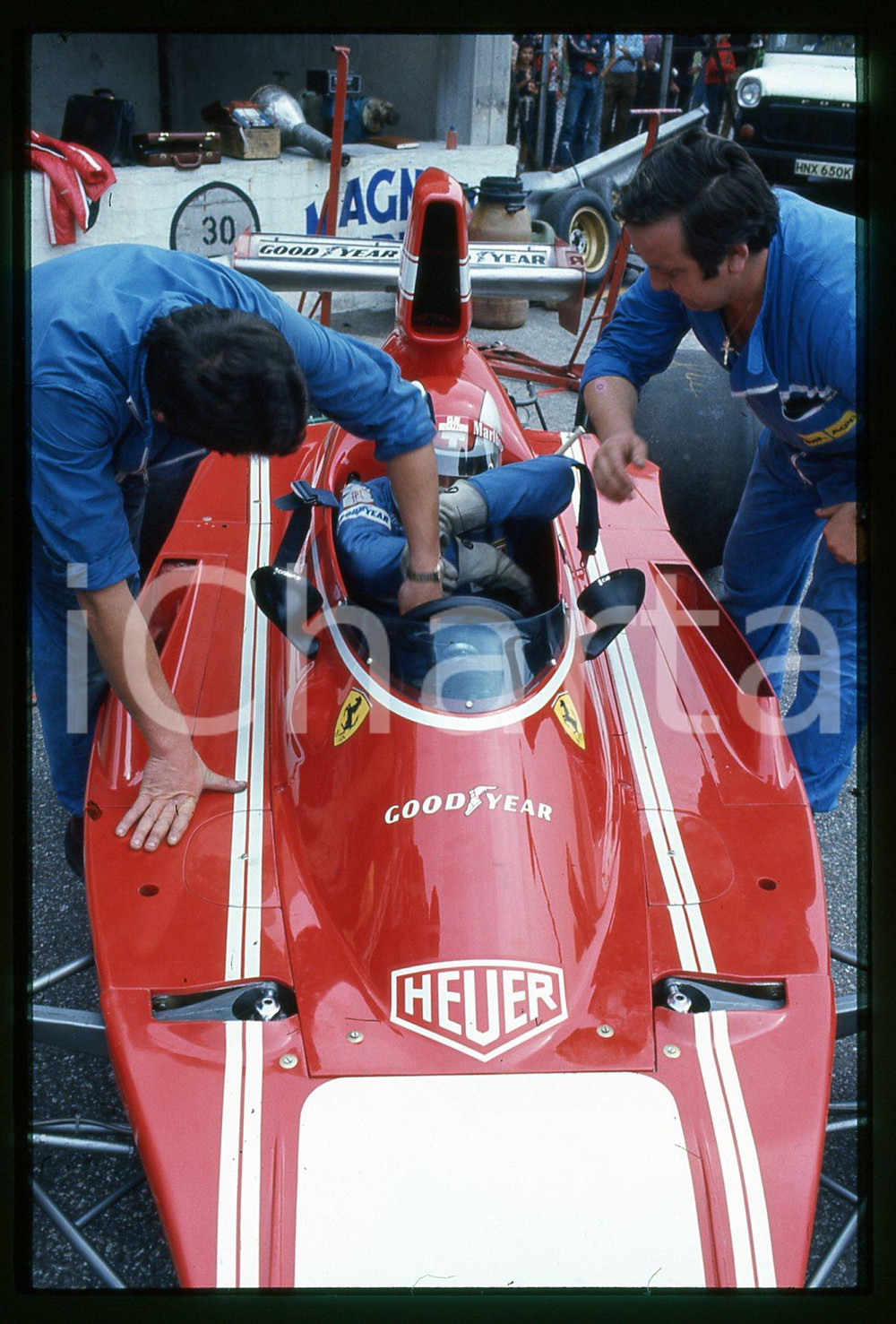 Fotografia d epoca originale Clay REGAZZONI su FERRARI 312 B3  FORMULA 1 GP MONZA 1974 35 mm vintage slide 3 1