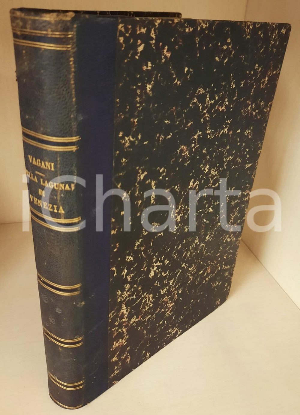 1867 Camillo VACANI Della laguna di Venezia e dei fiumi nelle attigue provincie Legatura cartonata, pelle e titoli dorati al dorso.Mappa ripiegata.PAGINE: 477EDITORE: Firenze - Tipografia degli Ingegneri GOOD/buono ma fioriture e lievi rosure ai piatti Formato: 17x25 cm originale e autentica 1