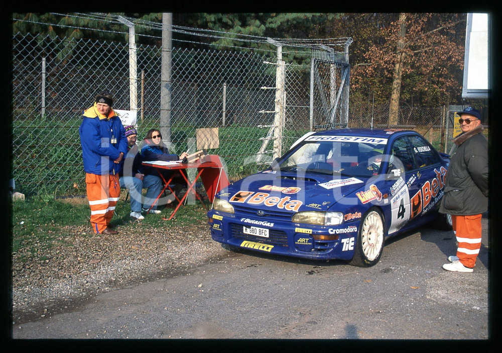 Fotografia d epoca originale Giancarlo FISICHELLA SUBARU IMPREZA 555 20 RALLY MONZA 1997 35mm vintage slide 3 1