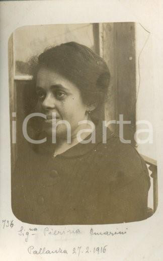 1916 VERBANIA PALLANZA Pierina OMARINI - Ritratto - Foto Luigi GREA Fotografia originale d'epoca, in formato cartolina postale.Si tratta di uno scatto realizzato da un fotografo amatoriale, Luigi "Gigi" Grea, funzionario delle ferrovie.  GOOD/buono minime abrasioni angolari Formato: 9x14 cm originale e autentica 1