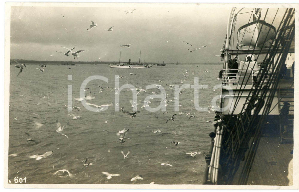 1930 ca SOUTHAMPTON Veduta da piroscafo in navigazione *Foto L. GABRIEL 601 Fotografia originale d'epoca, in formato cartolina postale.FOTOGRAFO: L&eacute;opold Gabriel  GOOD/buono  Formato: 14x9 cm originale e autentica 1