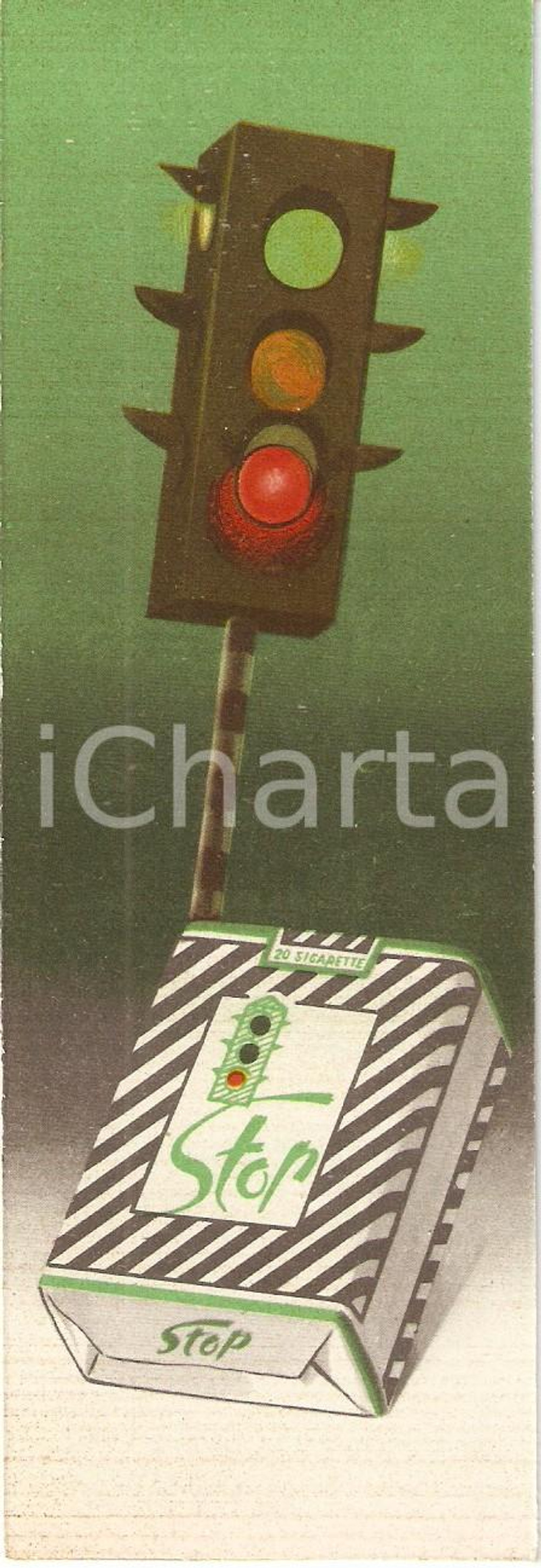 Oggetto da collezione cartaceo 1940 ca Sigarette coloniali STOP Segnalibro pubblicitario 1
