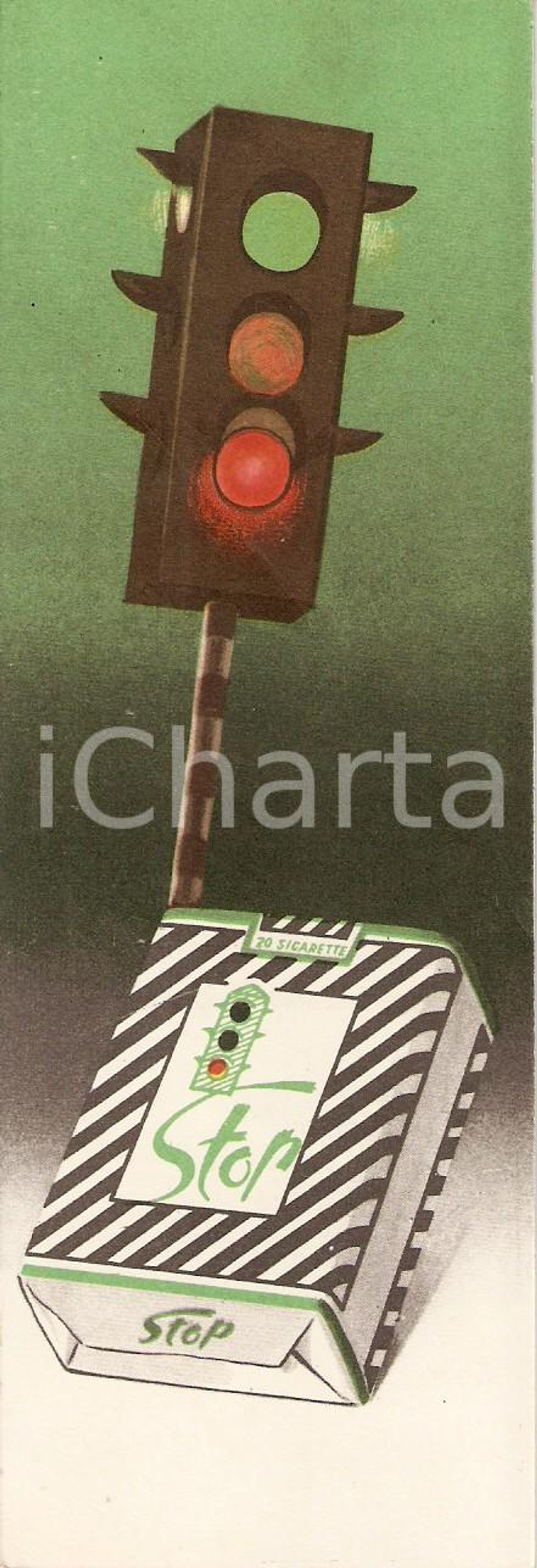 Oggetto da collezione cartaceo 1940 ca Sigarette coloniali STOP Segnalibro pubblicitario 1