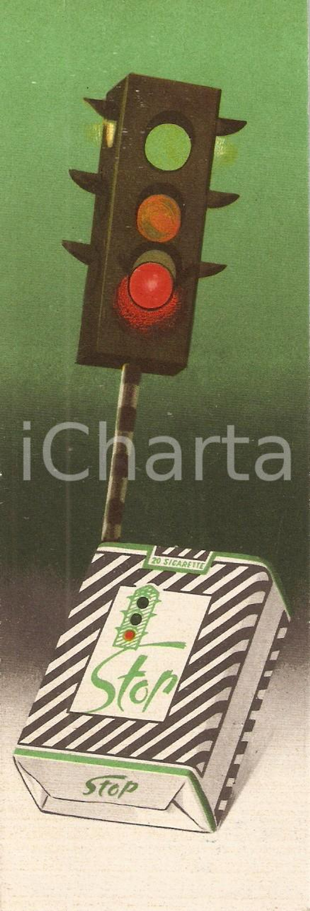 Oggetto da collezione cartaceo 1940 ca Sigarette coloniali STOP *Segnalibro pubblicitario 1