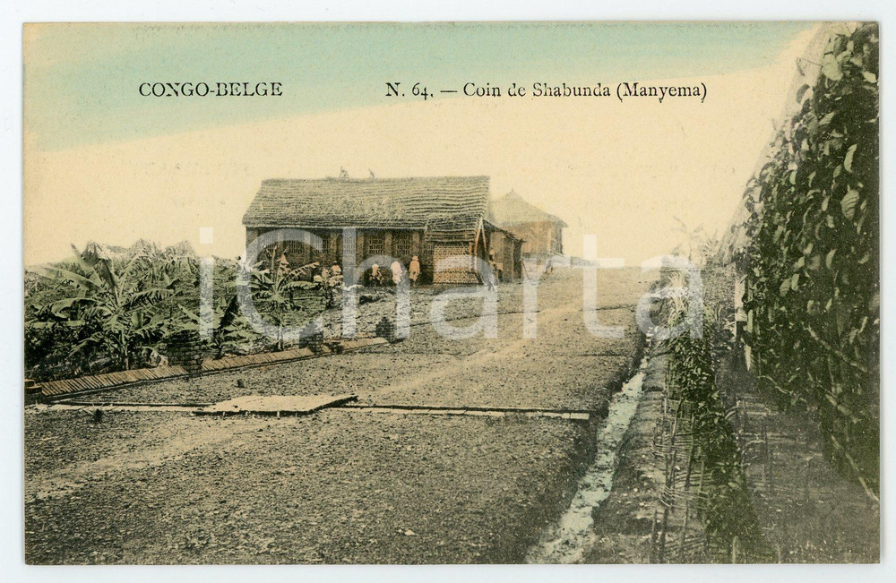 1910 ca CONGO BELGE - MANYEMA Coin de Shabunda *Postcard 64  Cartolina postale d'epoca, non viaggiata. GOOD/buono  Formato: 14x9 cm originale e autentica 1